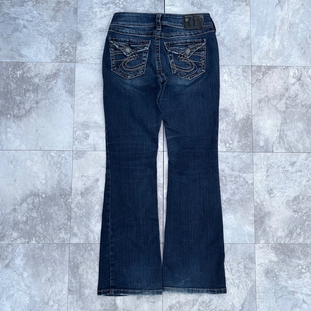 Silver Jeans Co Suki Surplus Dark Wash Bootcut Jeans W25 L30 Contrast Stitch